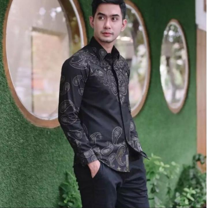 Thú vị... Kanigara Áo Sơ Mi BATIK Dài Tay Mỏng Vừa Vặn Lớp Lông