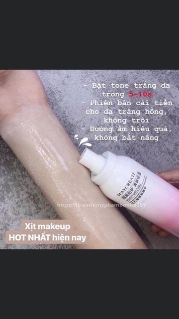 Xịt chống nắng May Create.Kem chống nắng nâng tone May 150ml.