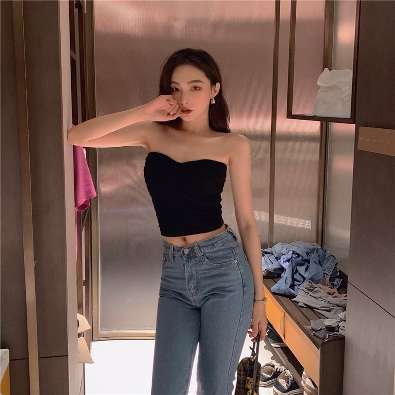 COZOK Áo Hai Dây Dệt Kim Thiết Kế Dây Đan Chéo Xếp Ly Phong Cách Hàn Quốc Quyến Rũ