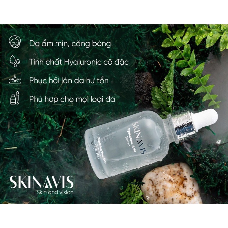 Tinh chất SKINAVIS Hyaluronic Acid &amp; Niacinamide + B5 cấp ẩm, phục hồi, trắng sáng da 30ml chính hãng