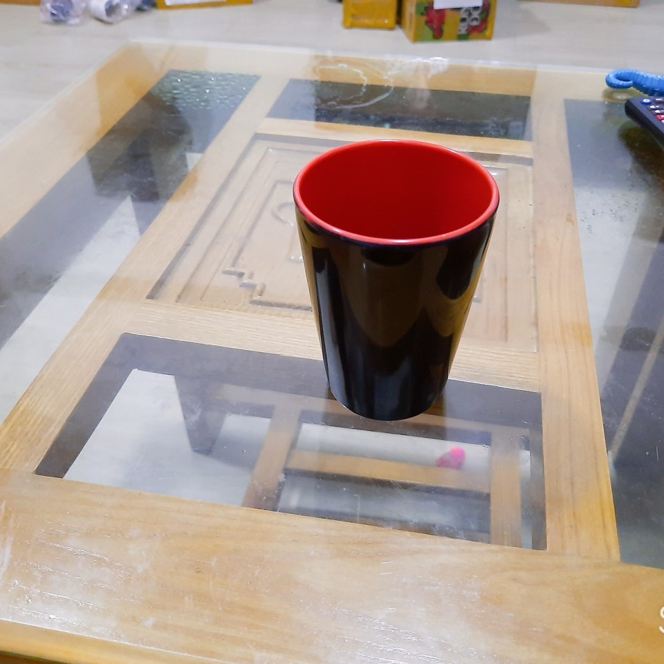 Ly Nhựa Melamine Cao Cấp Hai Lớp Đỏ Đen