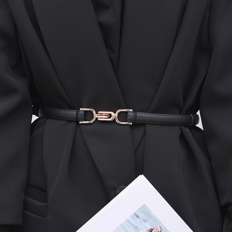 Đai váy bản nhỏ Meo shop ĐV021 1.4cm Thắt lưng váy da mặt vàng dây nhỏ Belt nịt váy đầm áo sơ mi blazer tiện lợi
