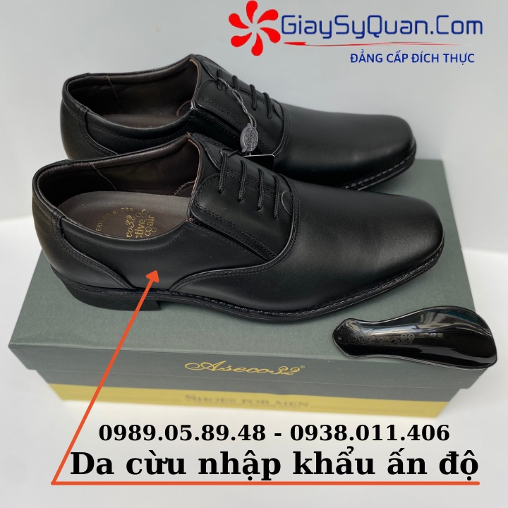 Giày da nam cao cấp làm từ chất liệu da cừu mịn màng, đế hơi êm ái phong cách sang trọng lịch lãm, Màu đen Mã 729A