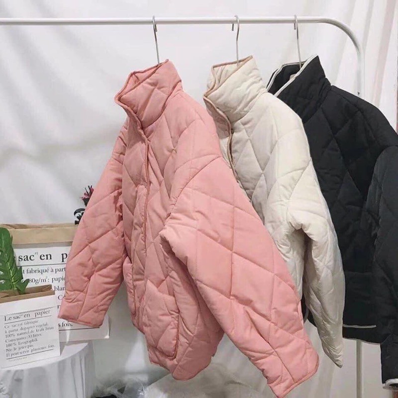 Áo Khoác Phao Trám Ô Viền ❤️freeship ❤️