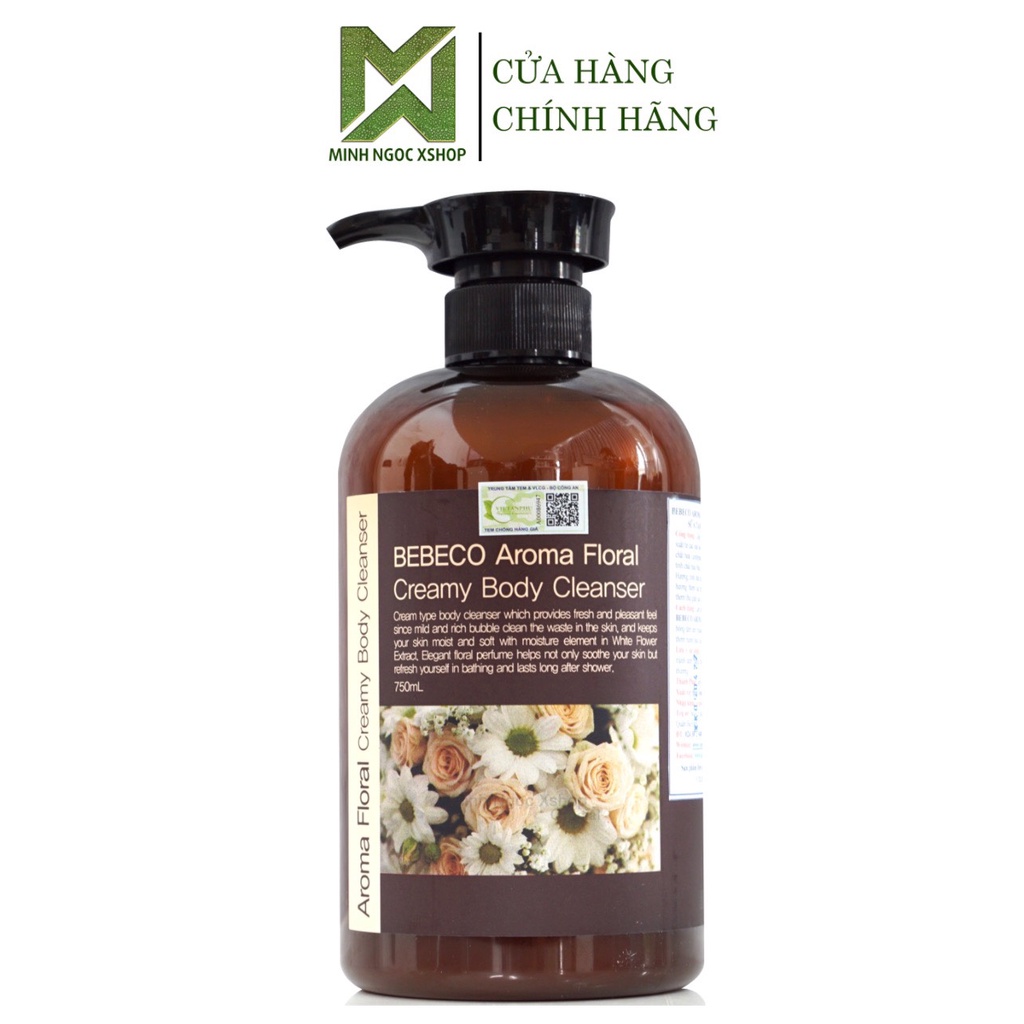 Sữa tắm trắng da hương nước hoa BEBECO Aroma Floral 750ML | BEBECO cao cấp Hàn Quốc