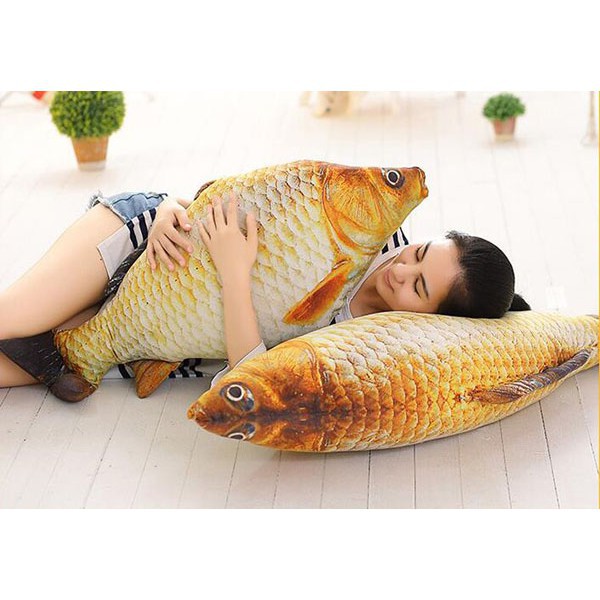 <Siêu Hotttttt>GẤU BÔNG GỐI ÔM CÁ CHÉP - 3D SIZE 95CM co dãn mới nhất 2021 2021