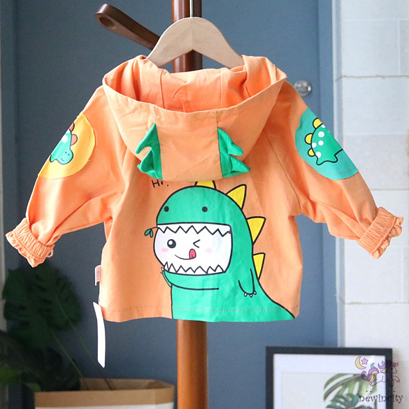 Áo khoác họa tiết khủng long hoạt hình phong cách thời trang Hàn dành cho bé