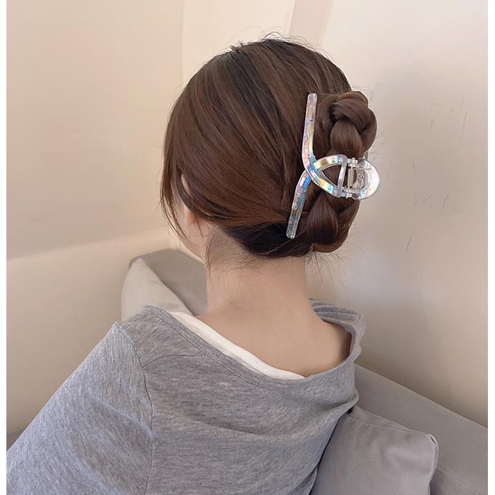 Kẹp Tóc Cỡ Lớn Trong Suốt Phong Cách Hàn Quốc Cho Nữ
