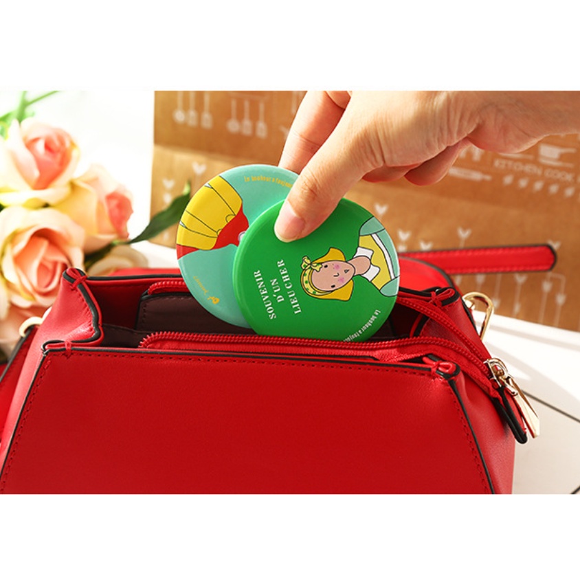 LẺ 1 GƯƠNG MINI CẦM TAY HÀN QUỐC DỄ THƯƠNG - GƯƠNG MINI BỎ TÚI HD6