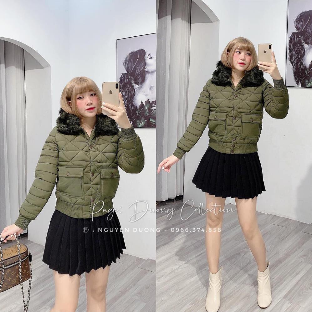 Áo Phao Nữ, Áo Khoác Phao Trang Phục Đông Túi Trần Bông Nhiều Màu Siêu Nhẹ Chống Nước.