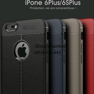 Ốp dẻo IPhone 6 plus/ 6S plus vân giả da cao cấp - Kèm ảnh thật