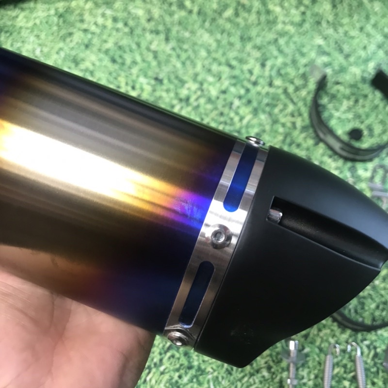 Pô AHM M3 titan - Bạc gắn Ex, Winner, Sirius, Raider, Satria, Wave, Drem...Tặng Kèm Tiêu Tiện CNC