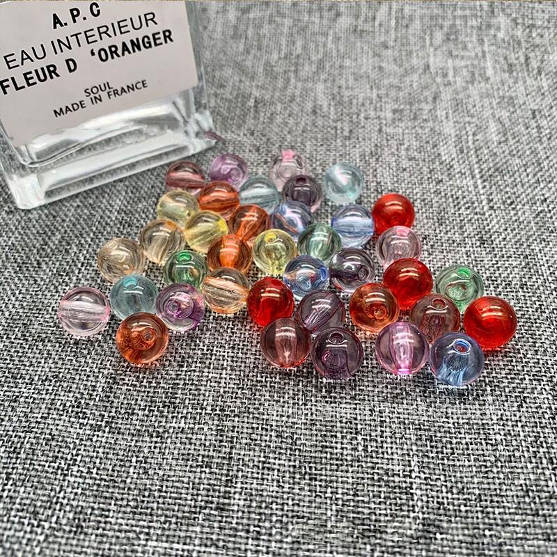 Set 100 Hạt Xâu Chuỗi Bằng acrylic Trong Suốt 8mm Dùng Làm Trang Sức diy