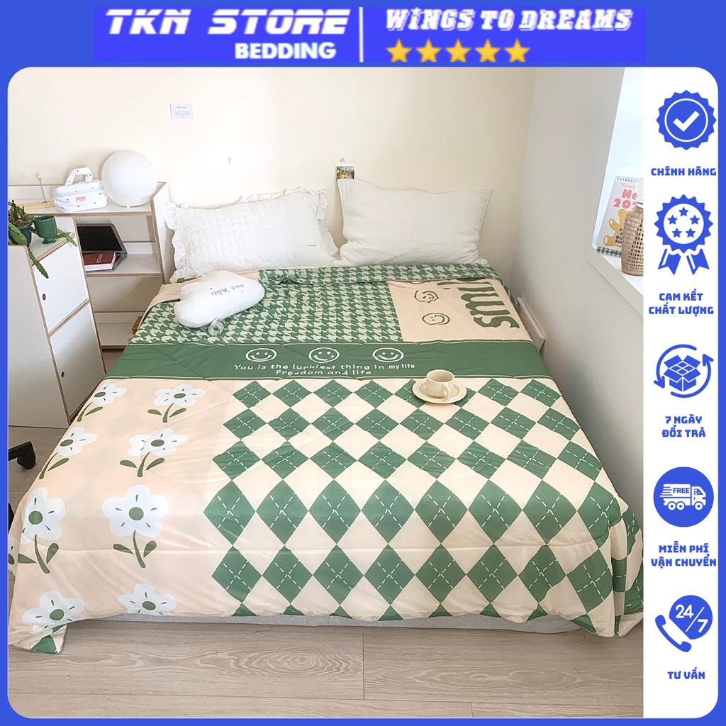 Chăn thun lạnh phong cách hàn quốc mẫu mới 2022 , Chăn hè cotton thun mát lạnh mềm mịn kích thước 2m3x2m nhập khẩu