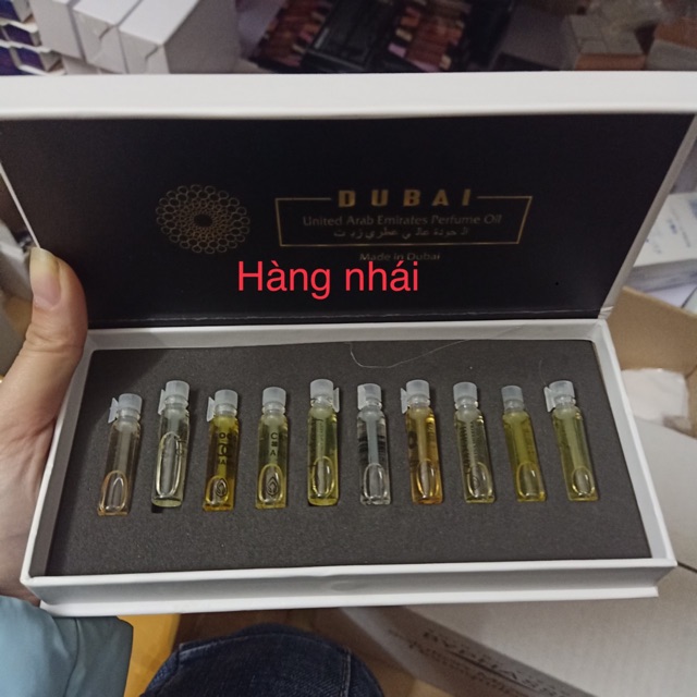 Set thử 10 tinh dầu nước hoa hàng chuẩn xách tay Dubai,tặng kèm khẩu trang Polo