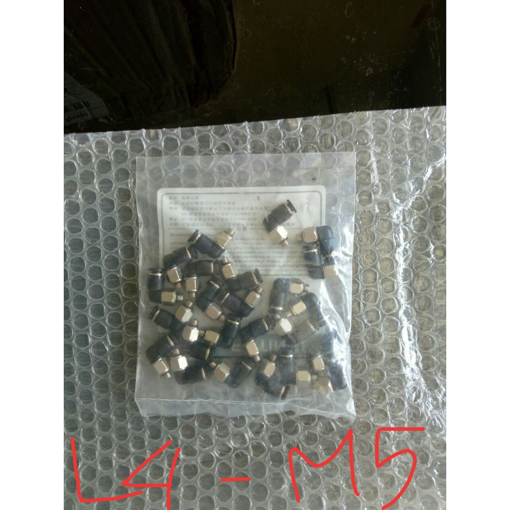 Khớp nối nhanh co PL ren ngoài khí nén, nối góc PL4-M3 PL4-M5 PL6-M5