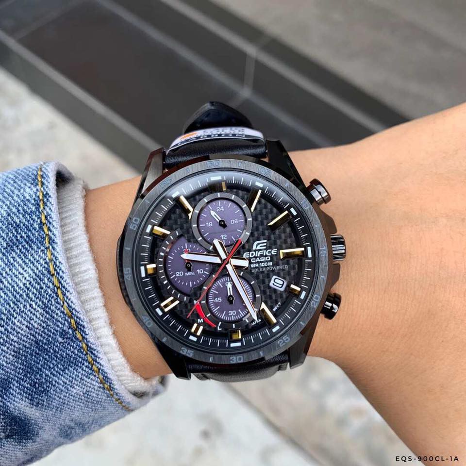 Đồng Hồ Nam Casio Edifice EQS-900CL-1AVUDFDây Da Thật - Pin Năng Lượng Mặt Trời , bảo hành 12 tháng