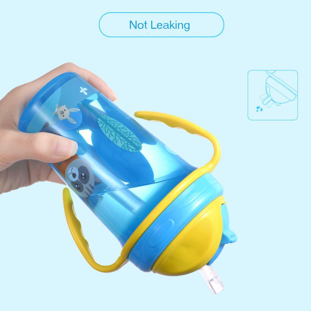 Bình Nước Silicone 300ML Có Ống Hút Chống Rơi Cho Bé