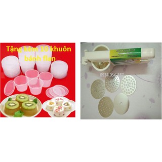 (Tặng kèm 10 khuôn làm bánh flan, rau câu) Dụng cụ làm bún, bánh canh, bánh lọt, sợi phở, 5 vỉ ép.