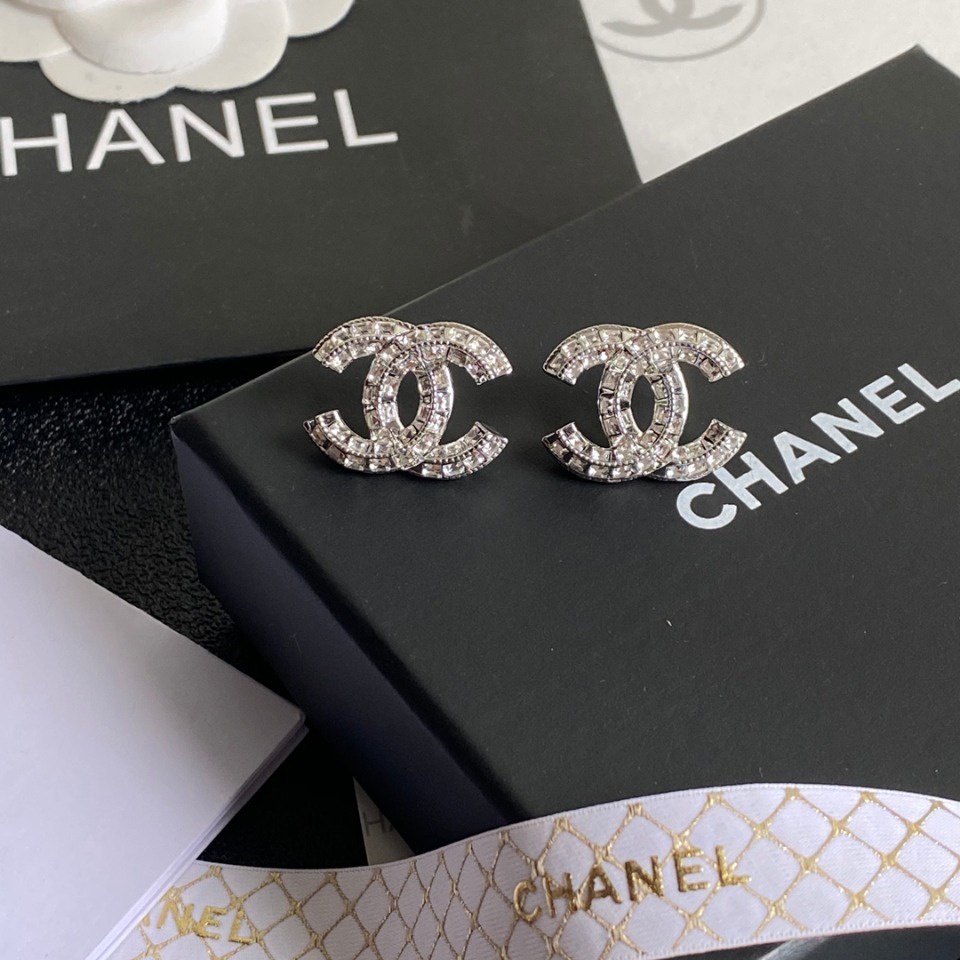 Bông tai Chanel mạ bạc 925 thiết kế đơn giản phong cách Hàn Quốc thời trang nữ