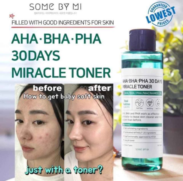 Nước Hoa Hồng Some By Mi AHA-BHA-PHA 30 Days Miracle Toner 150ml