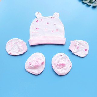 Set bao tay chân và nón in nhiều hình Babiboo BBC26