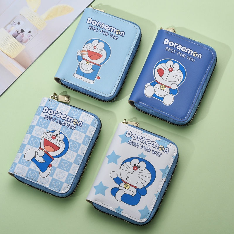 Ví đựng thẻ in hình mèo máy Doraemon dễ thương có nam châm