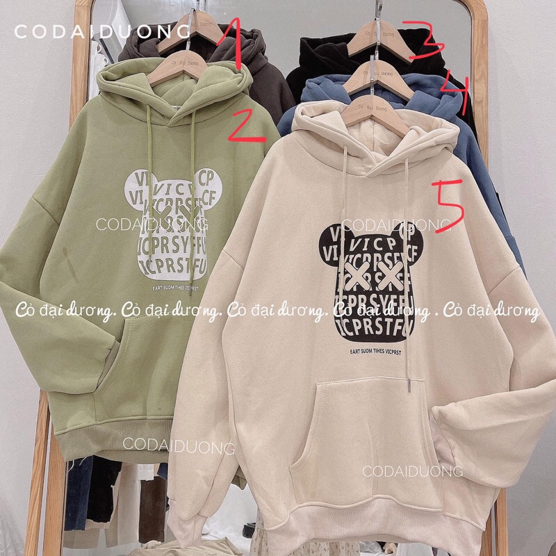áo nỉ hoodie gấu mắt x