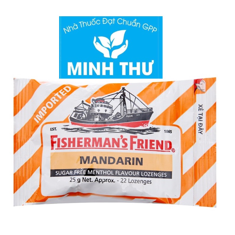 ✅ Kẹo ngậm con tàu Fisherman's Friend gói 25g 5 vị: Apple & Cinnamon, Mandarin, Mint, Cherry, Citrus
