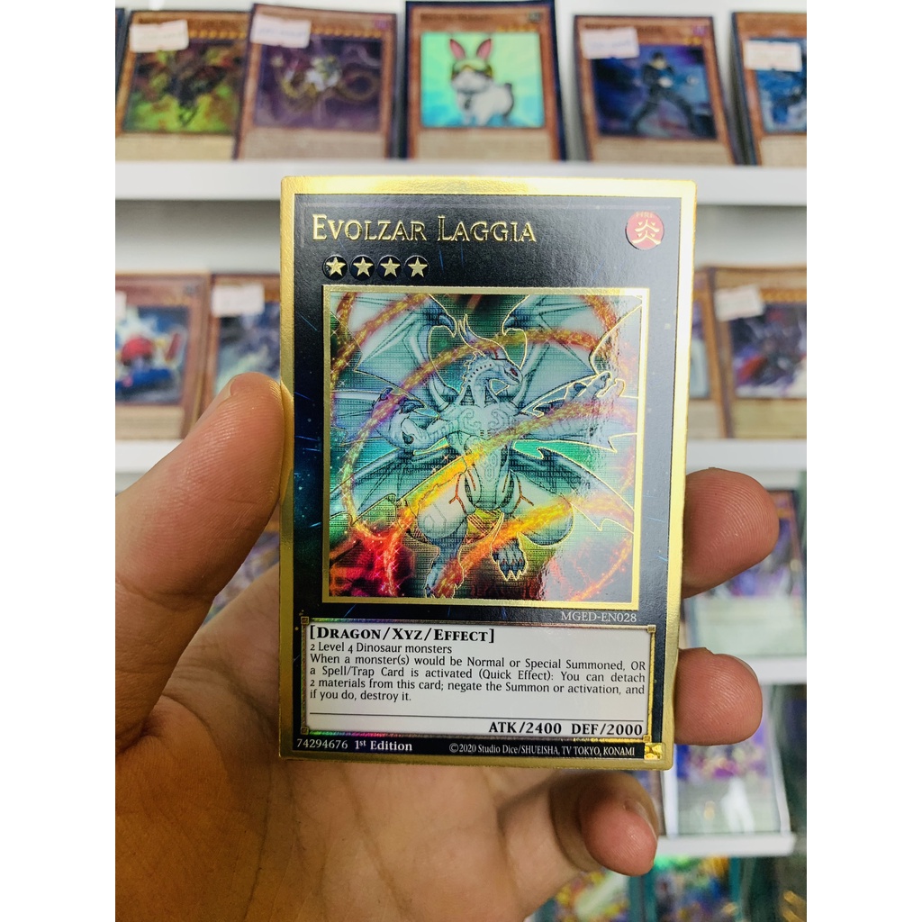 Thẻ Bài Lẻ YugiOh! Mã MGED-EN028 - Evolzar Laggia - Premium Gold Rare - 1st Edition