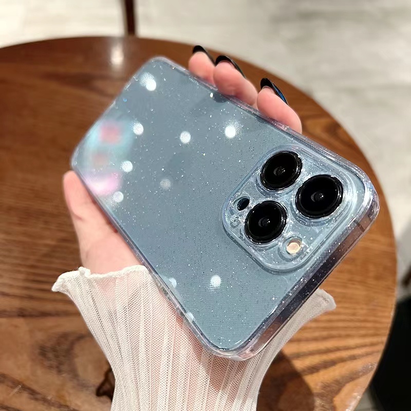 Ốp Điện Thoại Silicon Mềm Trong Suốt Lấp Lánh Cho iPhone 15 14 Pro Max 13 11 12 Pro 12 Mini X XR XS Max SE 2020 7 8 Plus 6 6s