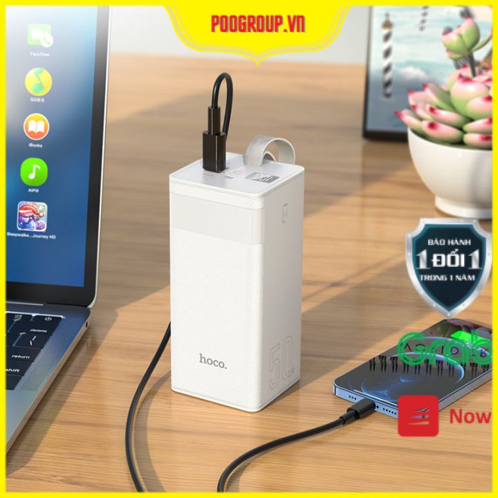 Pin Sạc Dự Phòng Siêu Khủng 50000mAh Chính Hãng Hoco J86A Hỗ Trợ Sạc Nhanh, Có Đèn Pin, Màn Hình BH12 Tháng Poogroup