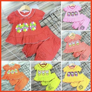 Đồ bộ cho bé gái quần lửng từ 7kg - 20kg siêu cute