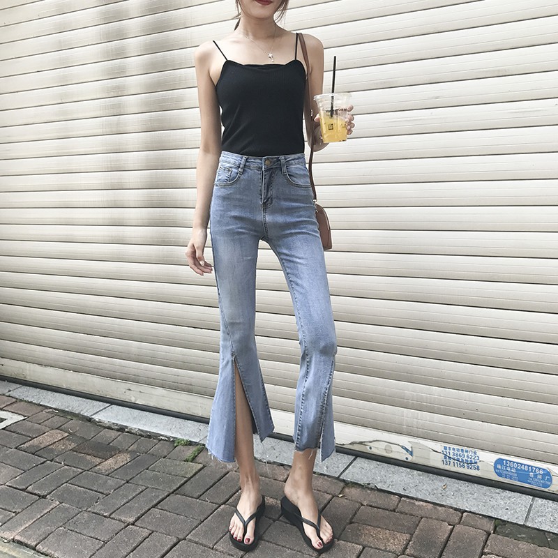 Quần jean nữ ống loe dáng ôm Emilyshop