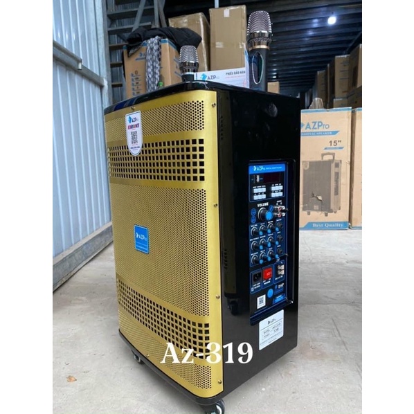 Loa Kéo Bluetooth Azpro Az-319-Bas 25 Karaoke Động-Tặng Kèm 2 Micro Không Dây