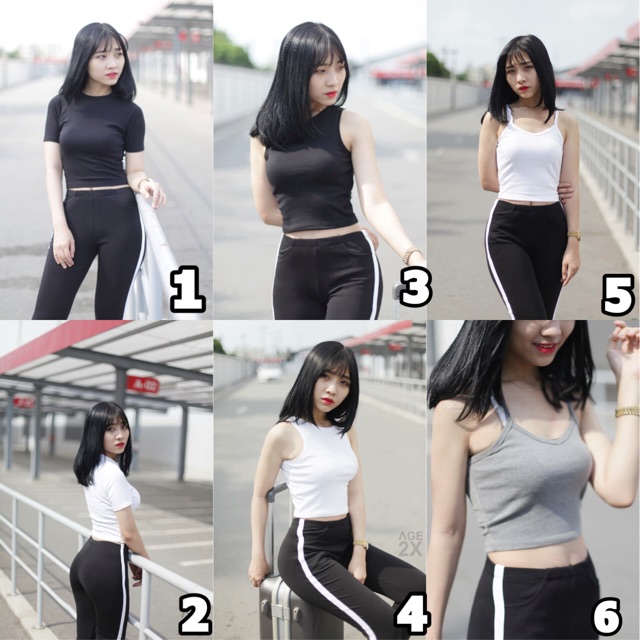 Set đồ tập gym/đồ thể thao cá tính(áo croptop +quần legging)