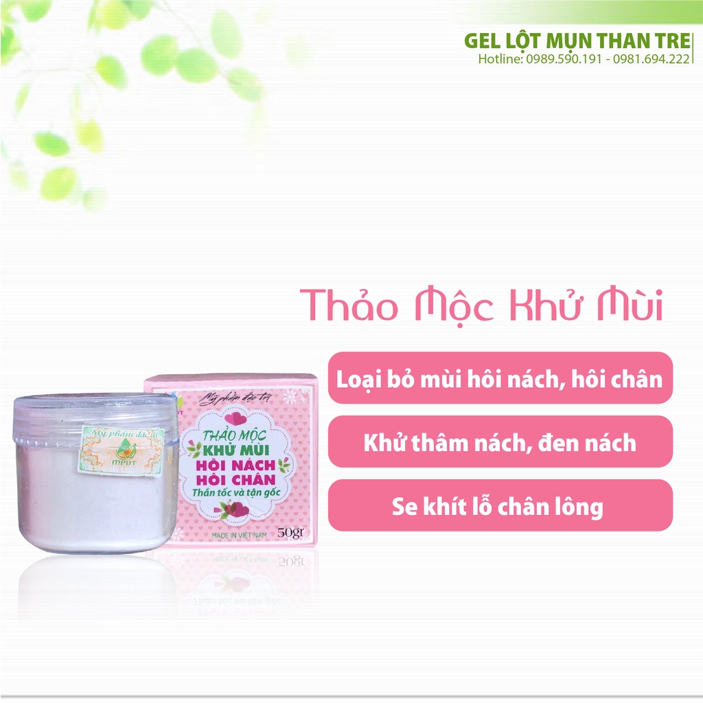 Thảo dược khử mùi hôi nách hồng, khử mùi hôi nách hôi chân, khử thâm nách, đen nách, se lỗ chân lông hàng m