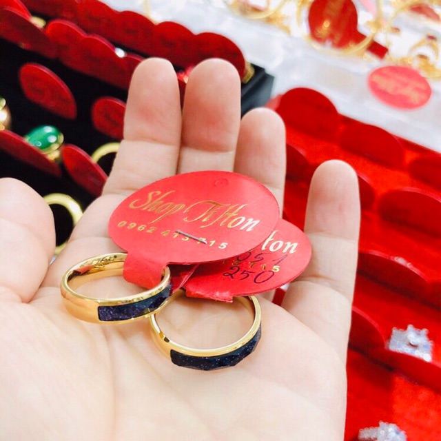 Nhẫn cặp cao cấp chất titan dát vàng 24k không đen không rỉ