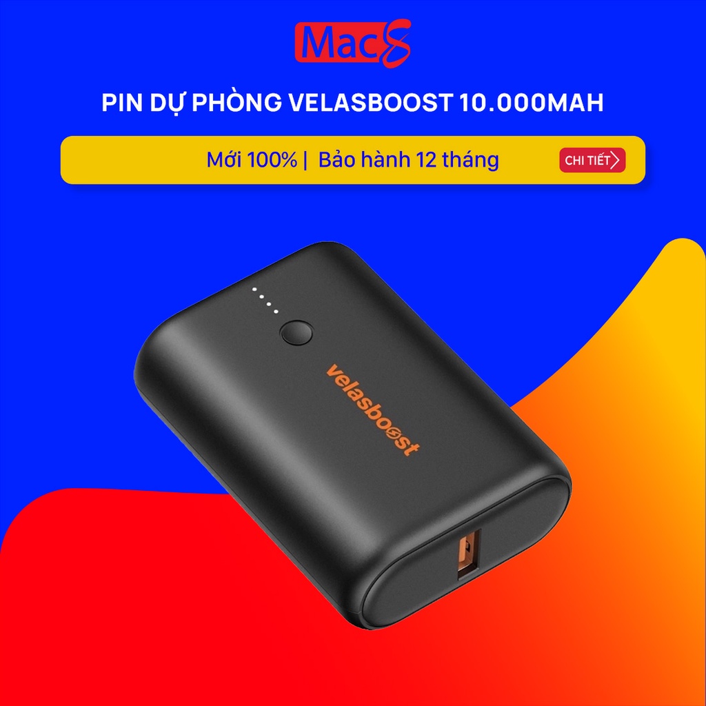 Sạc dự phòng Velasboost Dynamic 1 - 10.000 mAh, chính hãng bảo hành 12 tháng