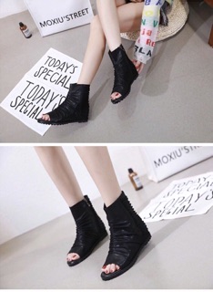 Giày chiến binh dây cut-out