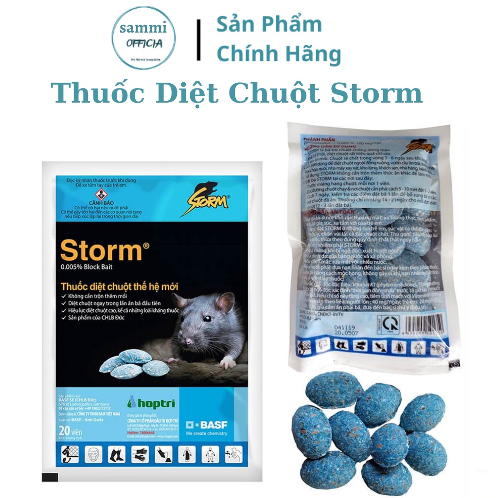 Thuốc Diệt Chuột Storm Đức Gói 20 Viên