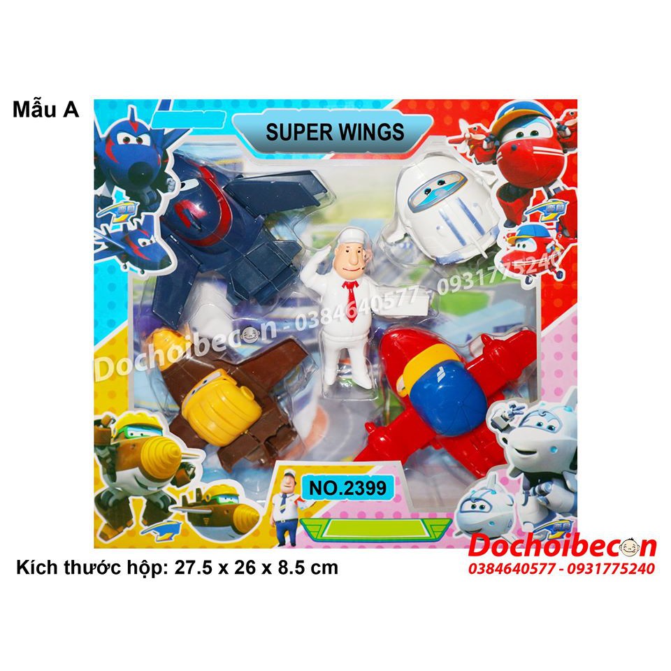 Super Wings - Hộp 5 nhân vật đội bay siêu đẳng Super Wings 2399 - Mẫu B