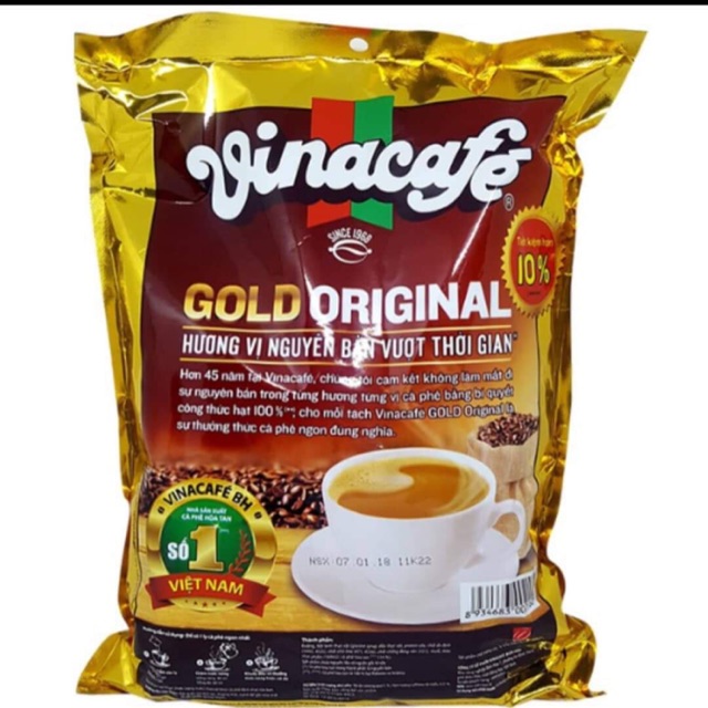 Vinacafé hoà tan 3 in 1 Gold Original (24 - 40 gói 20g)