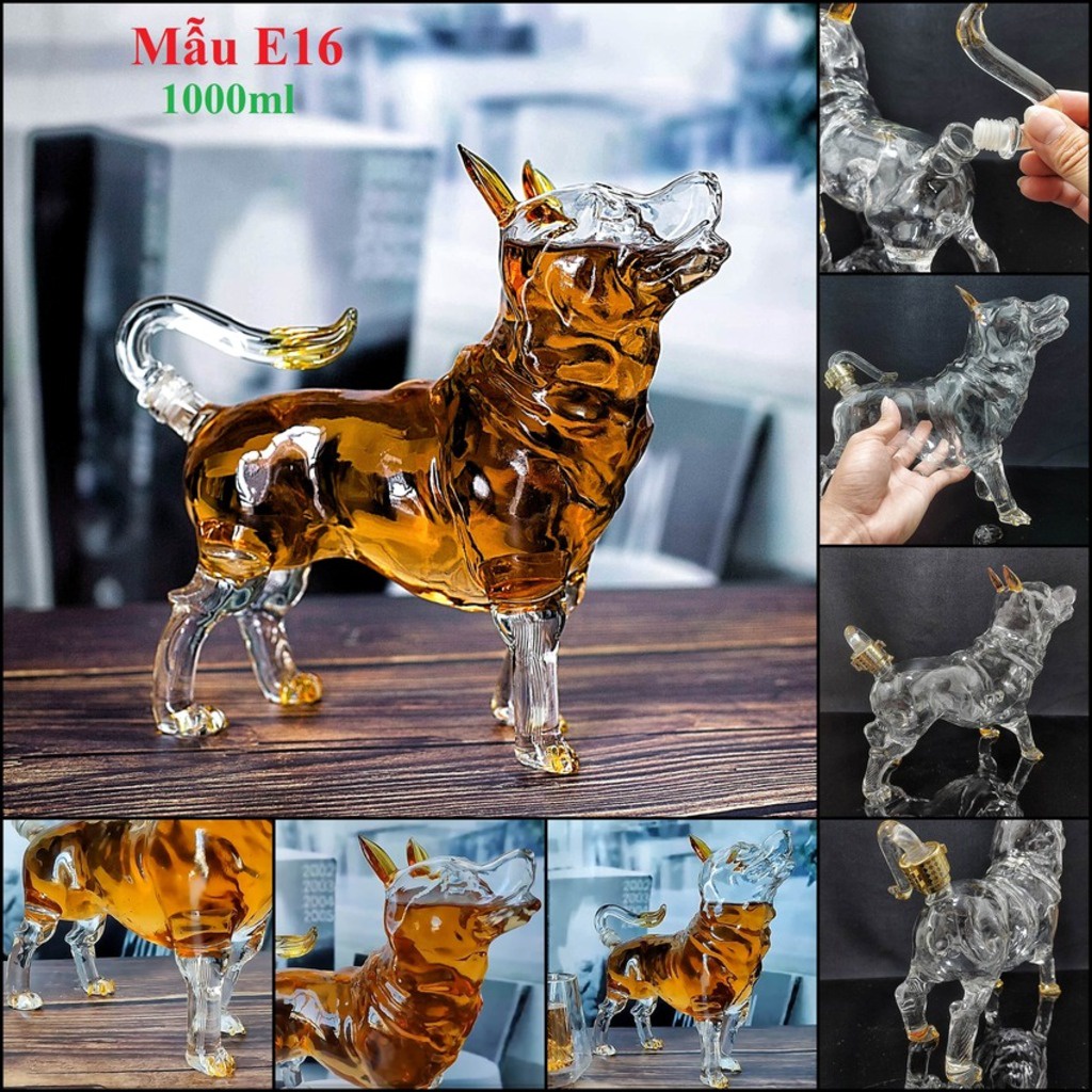 Bình Đựng Rượu 12 Con Giáp – 16 mẫu – Vỏ Chai Rượu 12 Con Giáp làm quà tặng – Glass Wine Bottles
