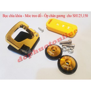 COMBO: BỌC KHÓA SILICON - BỊT CHÂN GƯƠNG - MÓC TREO ĐỒ CHO SH 125i, 150i <DPOL>