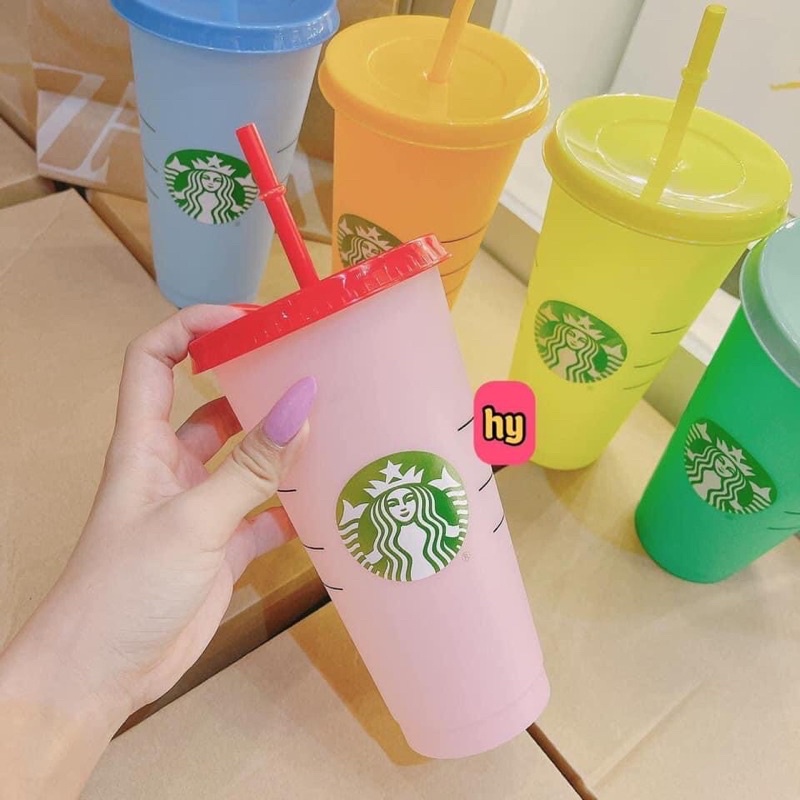 Ly uống nước, Cốc Uống Nước Starbuck Đổi Màu Theo Nhiệt Độ