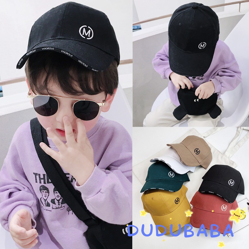 Mũ lưỡi trai thêu chữ phong cách thể thao năng động cho bé