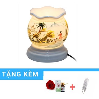 Đèn Xông Tinh Dầu Bát Tràng Cỡ Lớn + Tặng 1 Lọ Tinh Dầu (chọn hương)