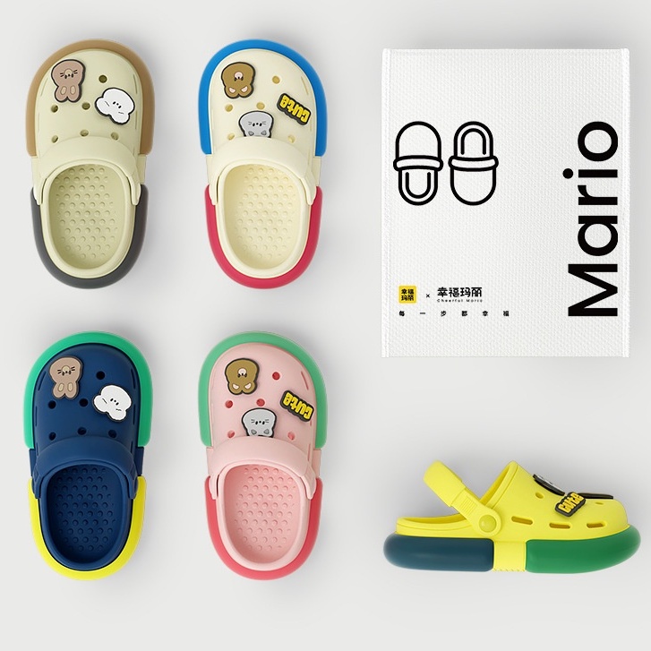 Dép sục cho bé từ 2 đến 10 tuổi mario cao cấp siêu nhẹ thoáng khí chống trượt phong cách thời trang (BF-7702)