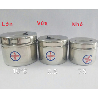 Hộp Inox Tròn Đựng Bông Gòn, Lưu Mẫu Y Tế